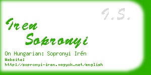 iren sopronyi business card
