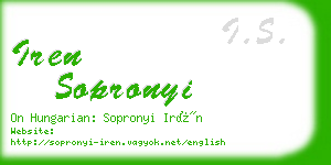 iren sopronyi business card